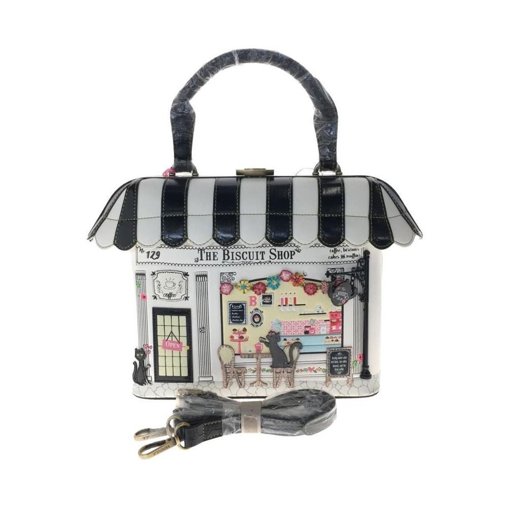 Vendula London Biscuit Shop Mini Grab Bag Womens White Faux Leather Satchel